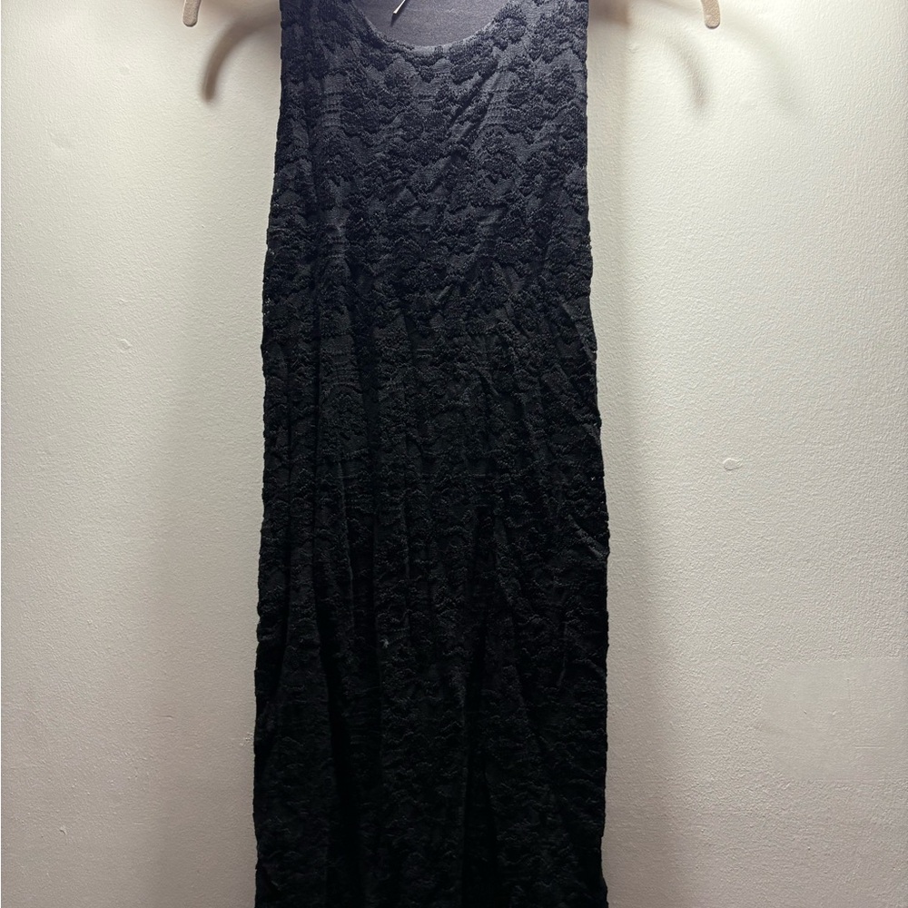 Free People Black Sleeveless Mock Neck Sheath Dress